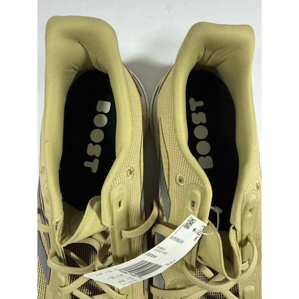 Size 16-Men’s adidas Supernova Running Shoes Gold White Running Shoes FX7414 NEW